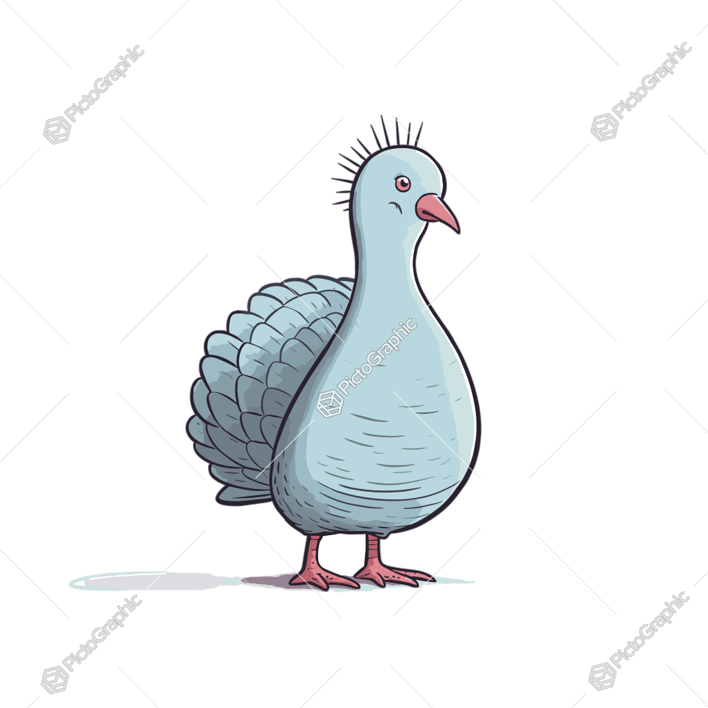 An illustration combining features of a pigeon and a peacock.