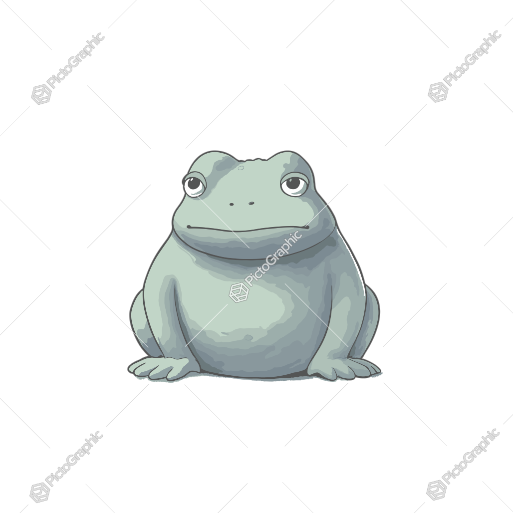 A drawing of a thoughtful-looking frog.