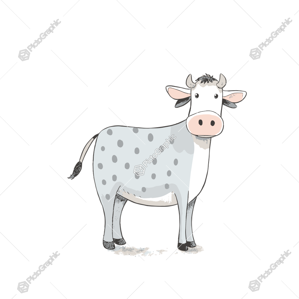 Illustration of a cartoon cow.