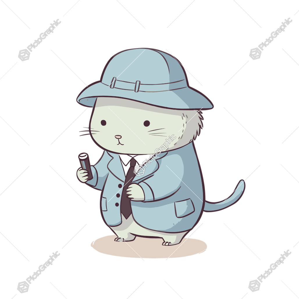 A detective otter in clothing.