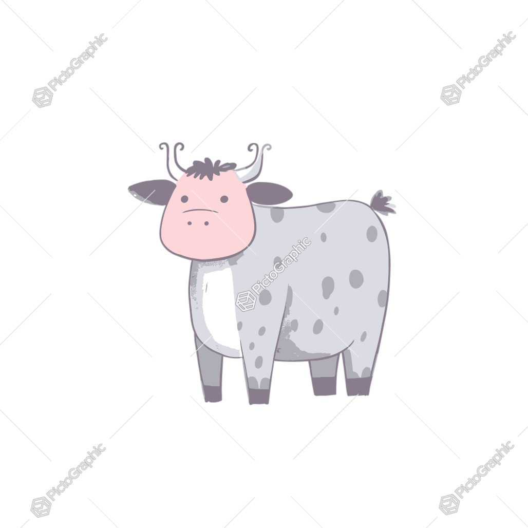 Illustration of a cartoon cow.