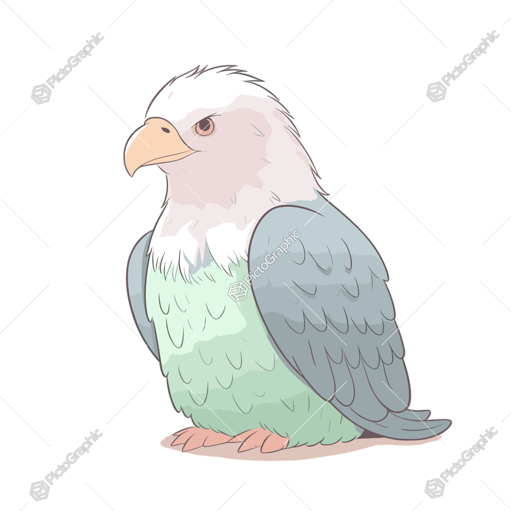 A stylized illustration of an eagle with pastel colors.