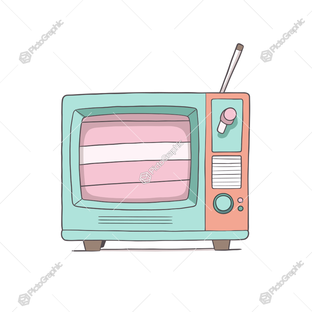 A retro-style illustration of a vintage television displaying static.