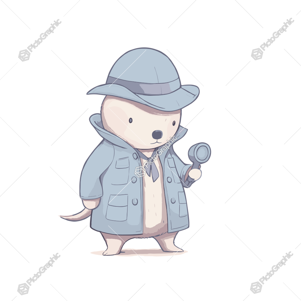 A cartoon hedgehog detective with a magnifying glass.