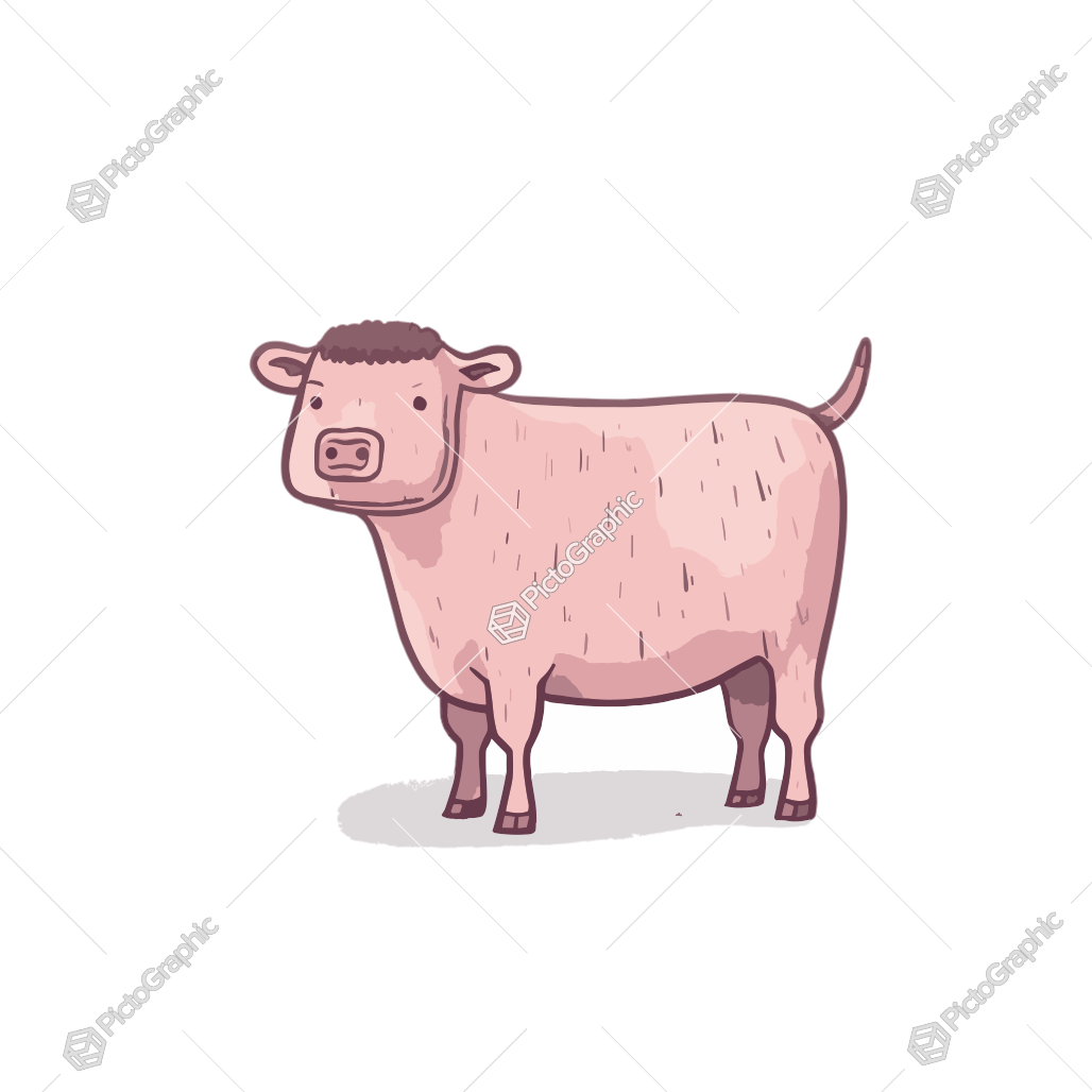 Illustration of a cartoonish cow.