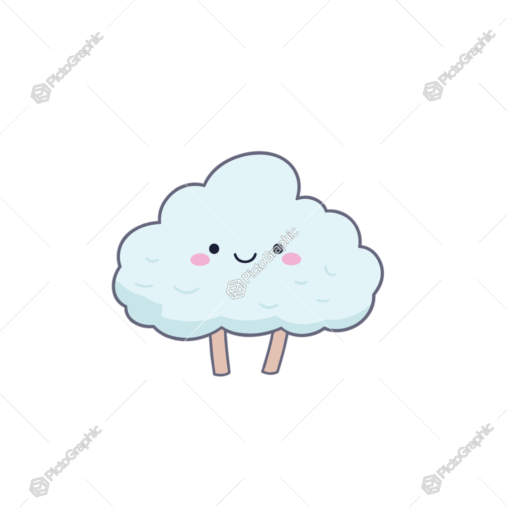 A cute cartoon cloud with legs.