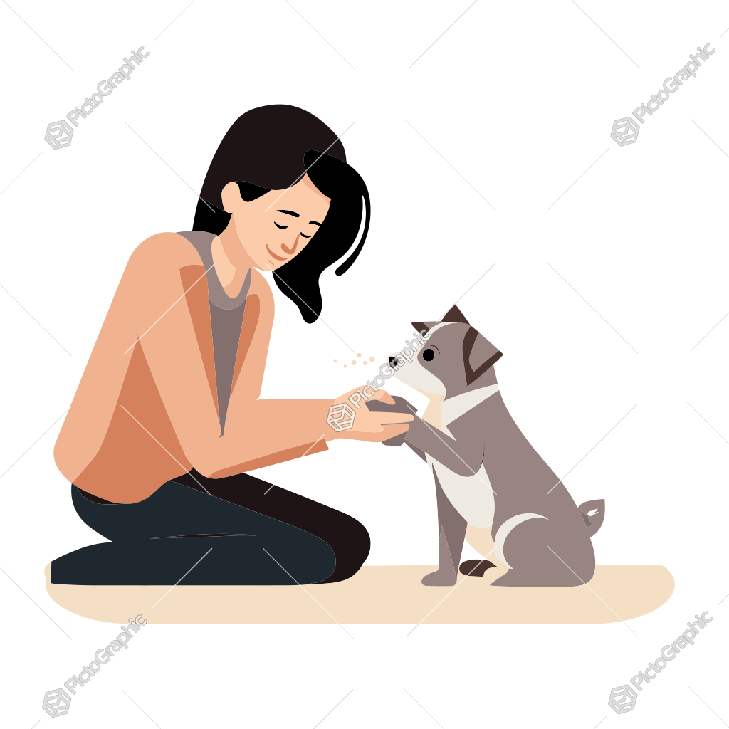 A woman giving a treat to a dog.