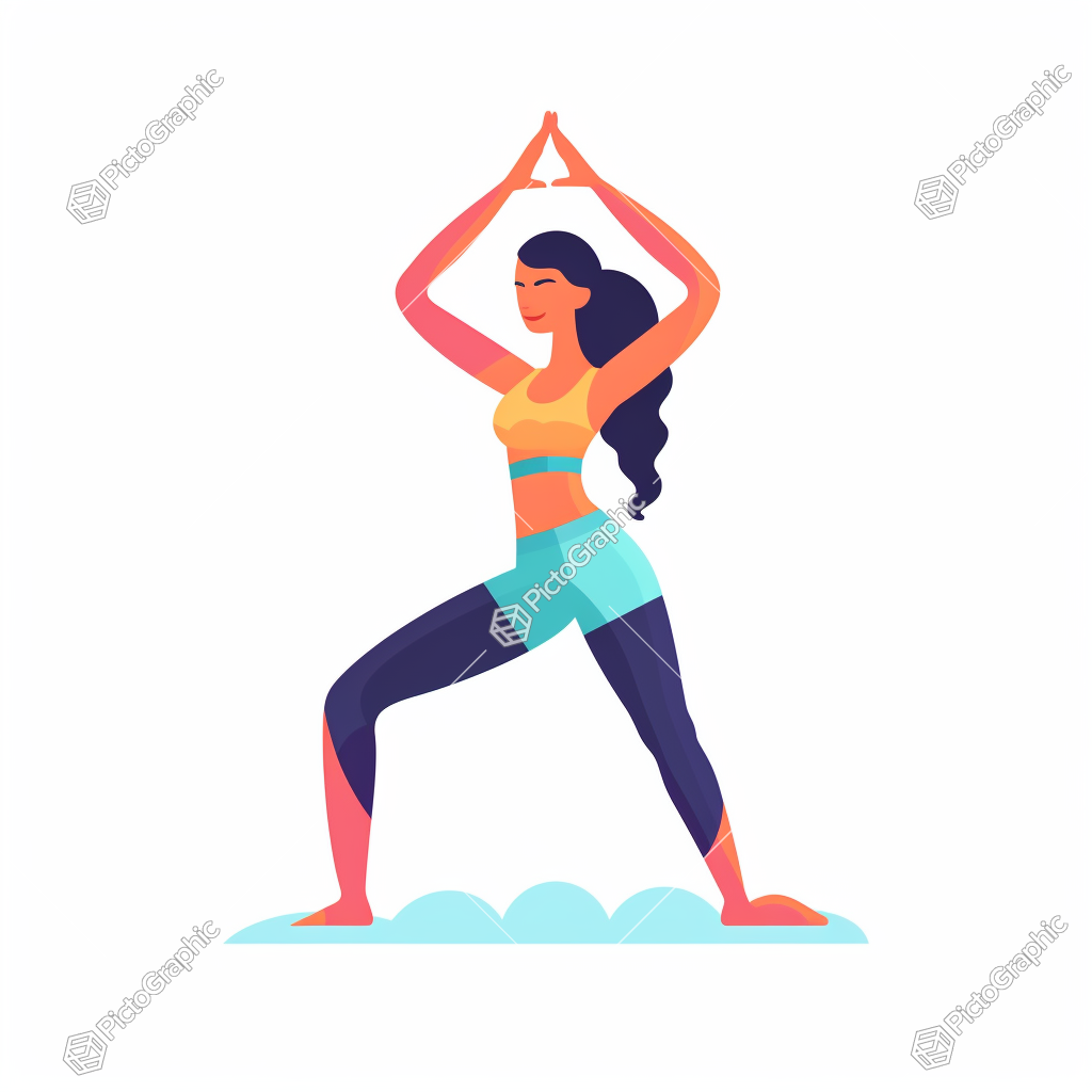 Illustration of a woman in a yoga pose.