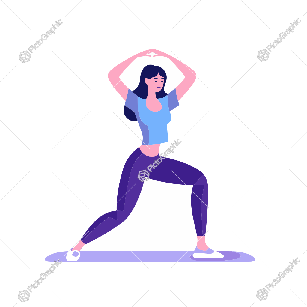 A woman doing yoga.