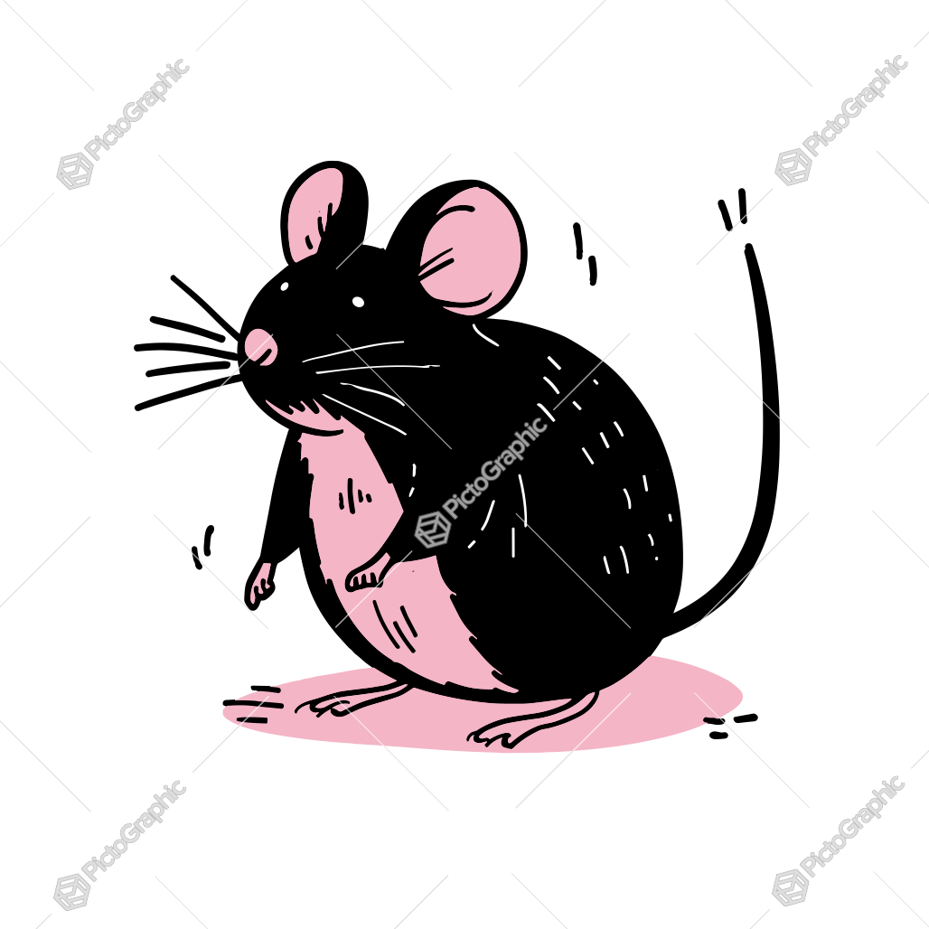 Cartoon drawing of a mouse.