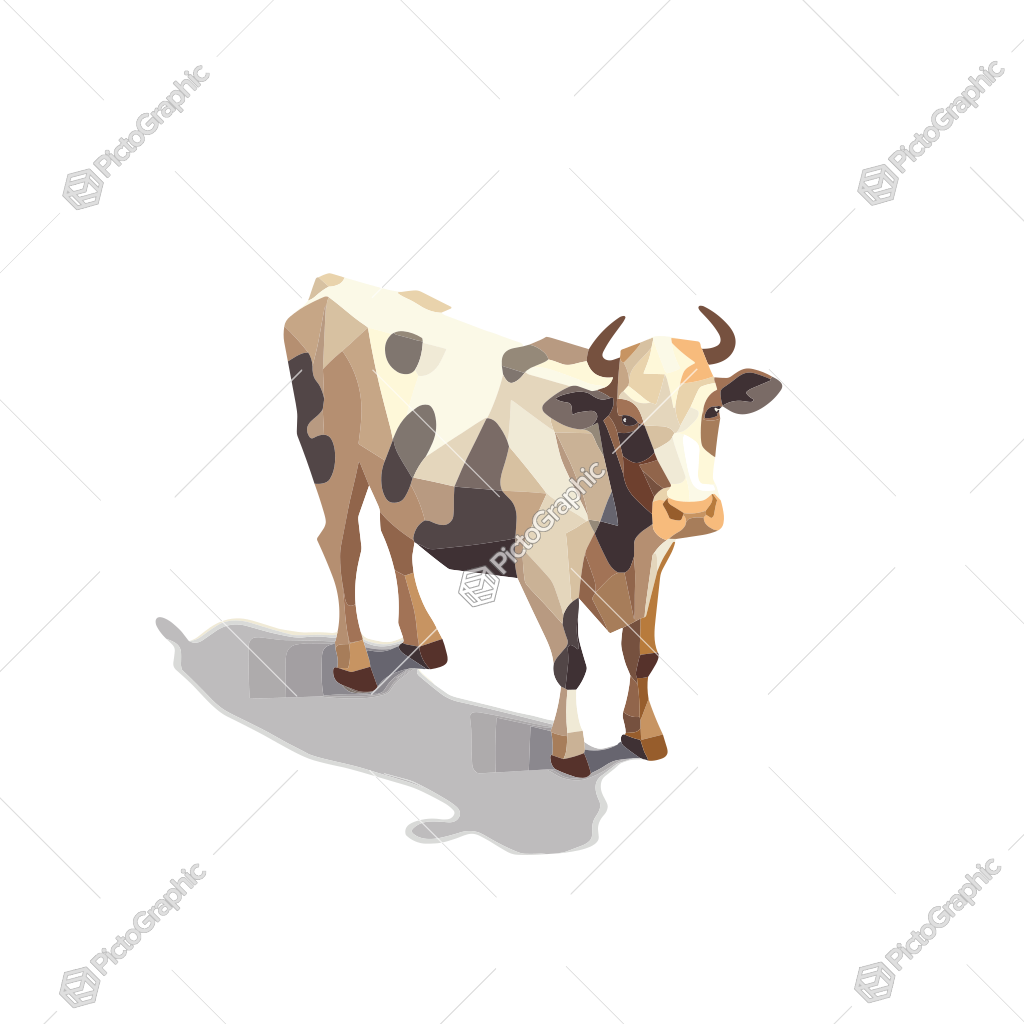 A low poly cow illustration.