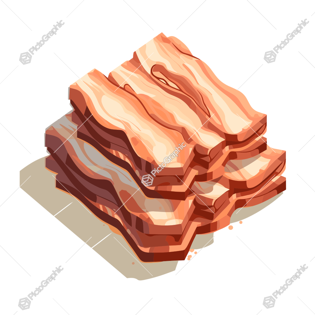 A stack of cartoon bacon strips.