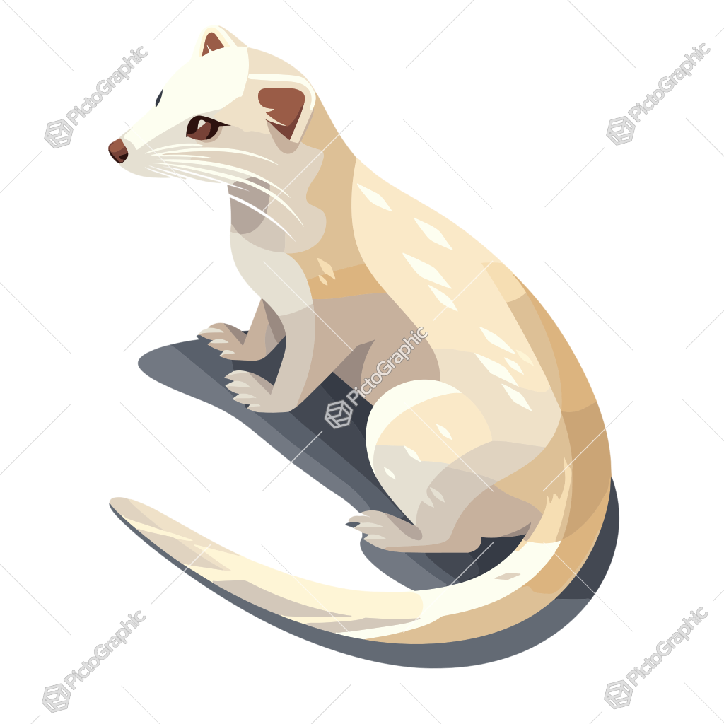 Illustration of a seated ferret.