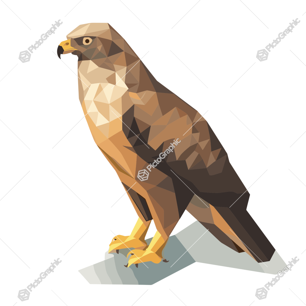 A low poly art representation of a bird of prey.