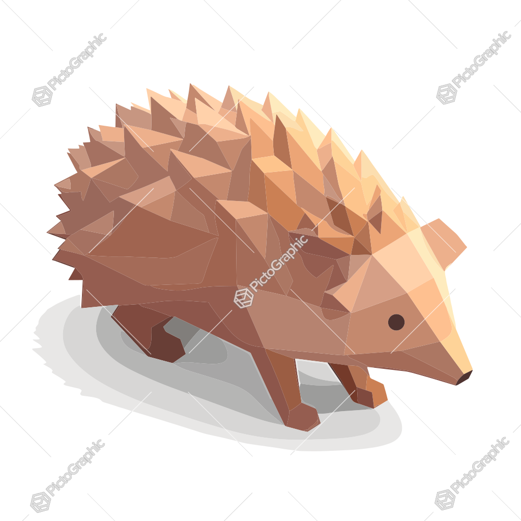 Low-poly illustration of a hedgehog