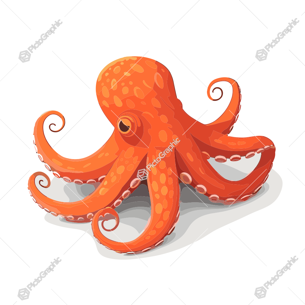 An illustration of a cartoon octopus