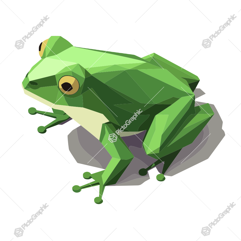 A low poly art style frog