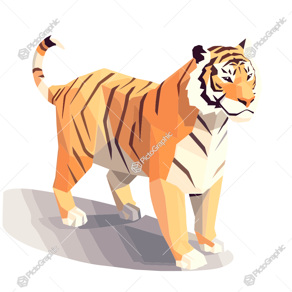 A geometric illustration of a tiger.