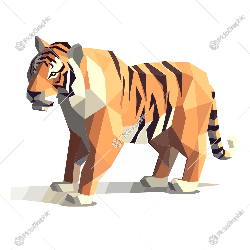 A low-poly tiger.
