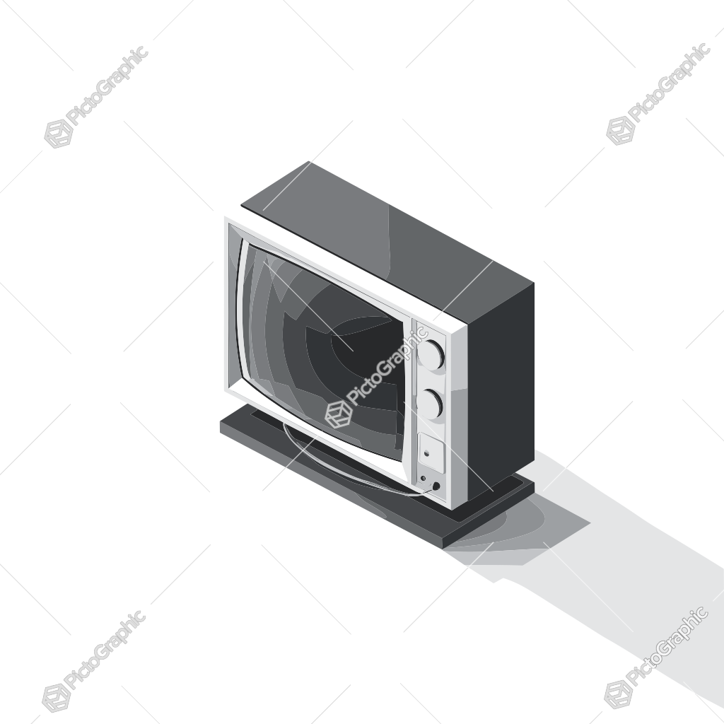 The image is a stylized illustration of a microwave oven.