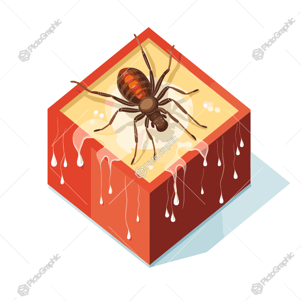 A spider on a piece of cake.