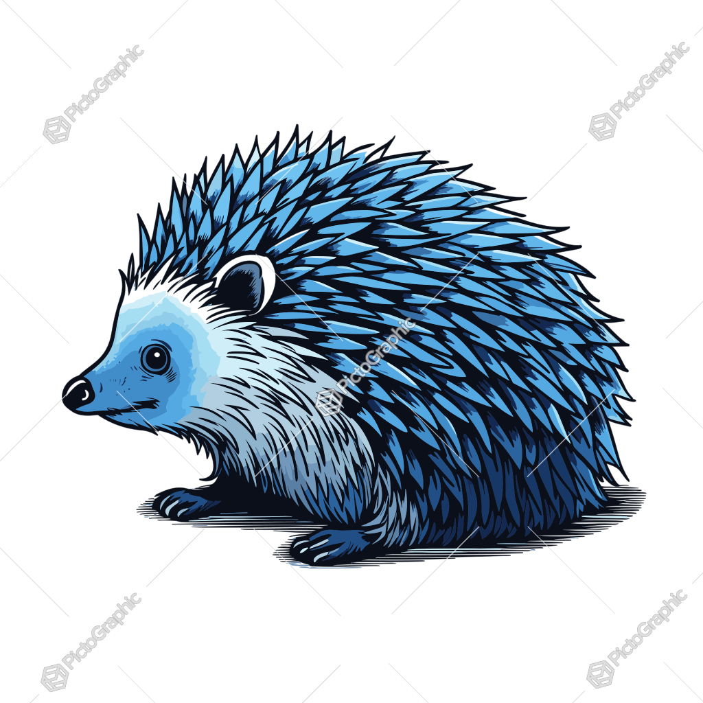 A stylized blue hedgehog illustration.