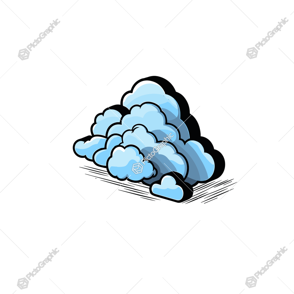 A cartoon-style drawing of a cloud.