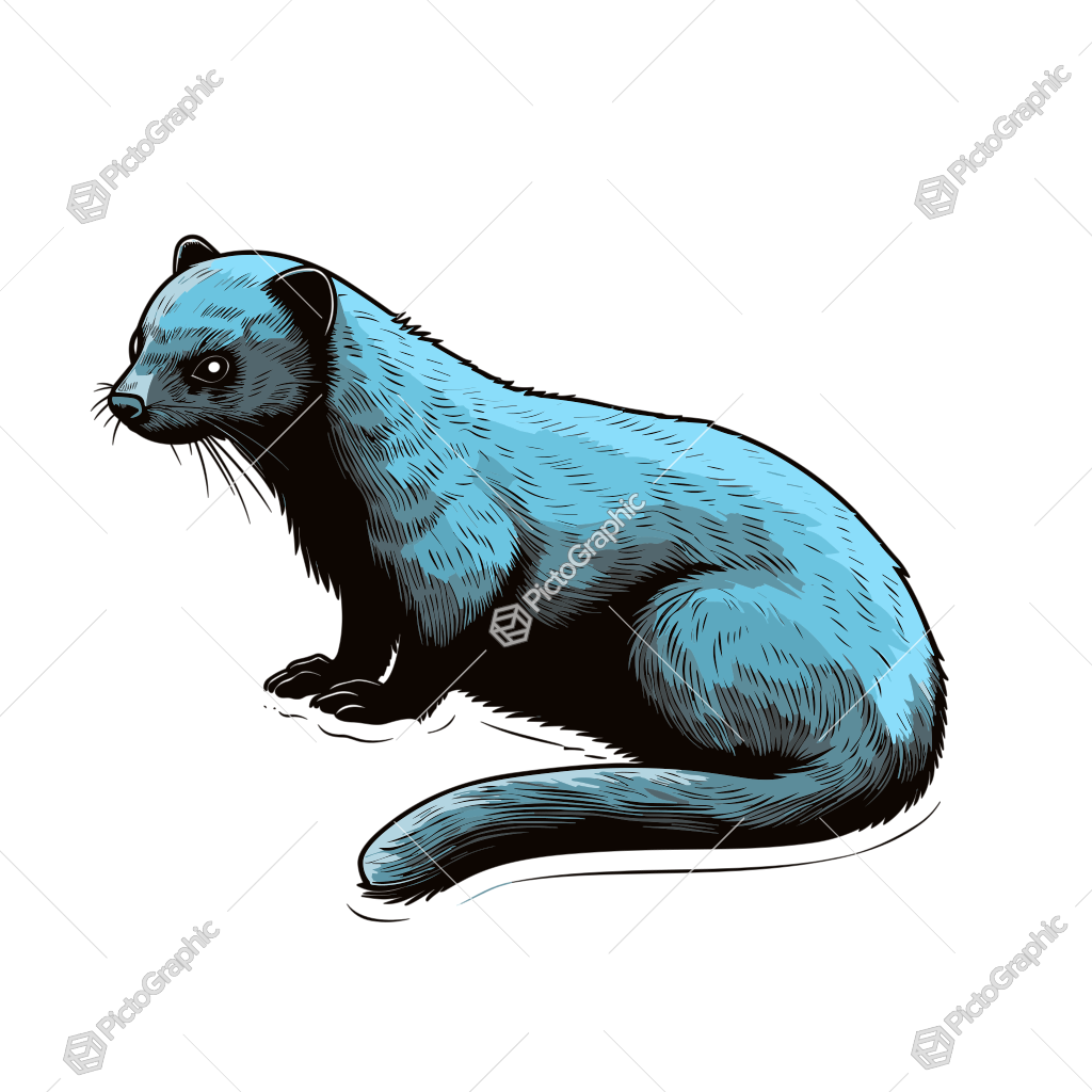 Illustrated blue mustelid.