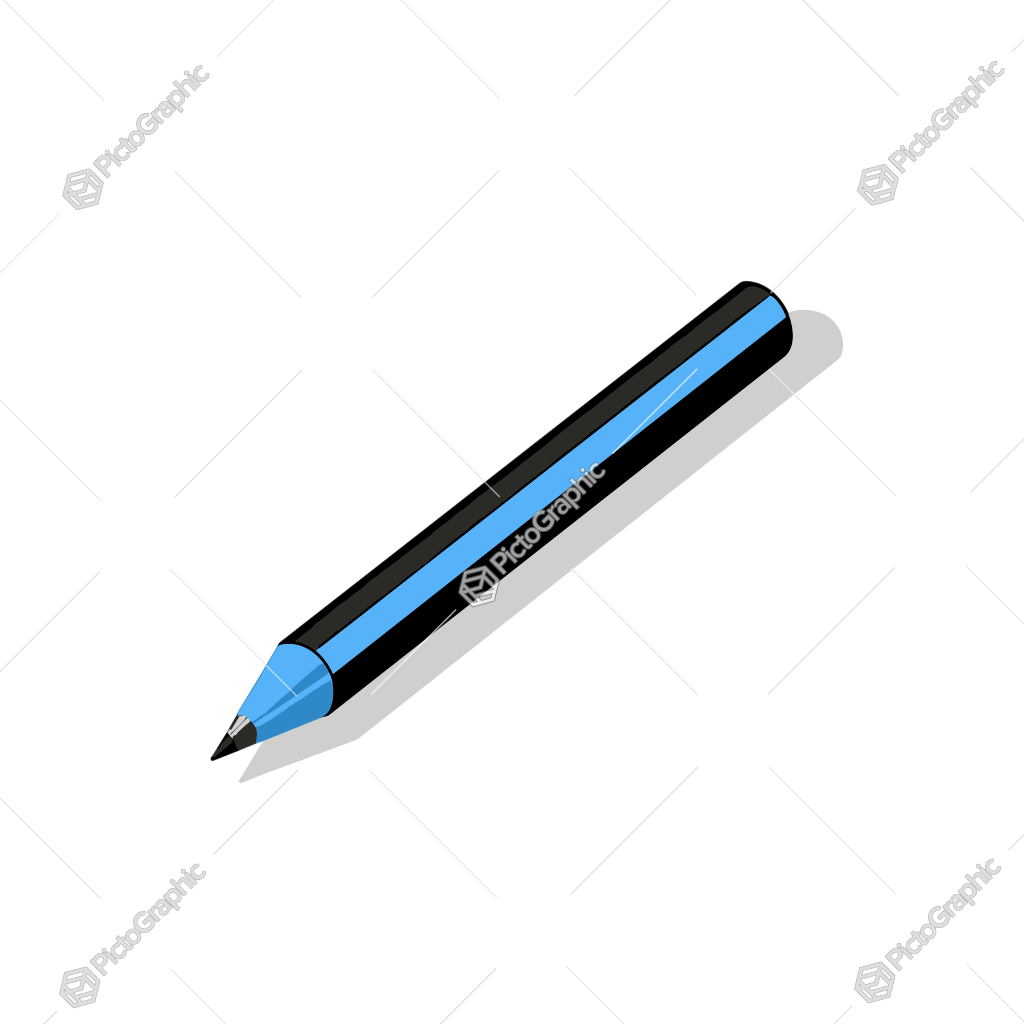 A stylized illustration of a sharpened pencil.