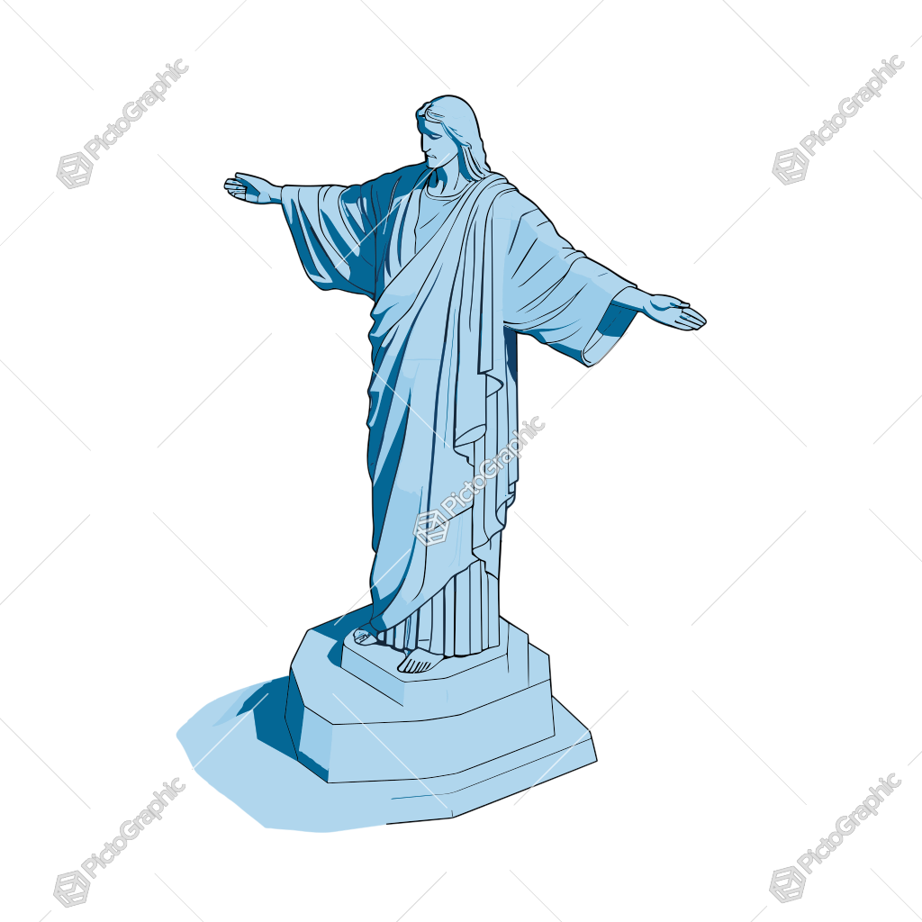 A graphic illustration of the Christ the Redeemer statue.