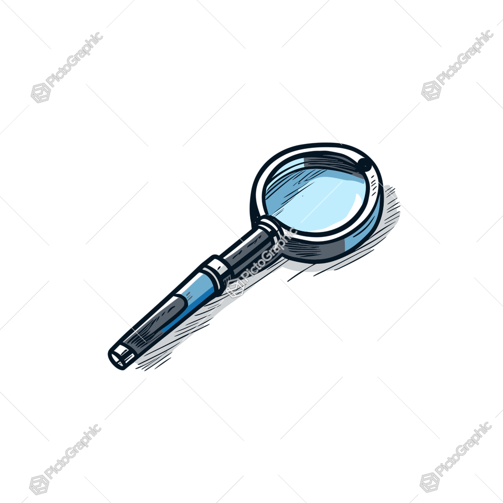 A magnifying glass illustration.