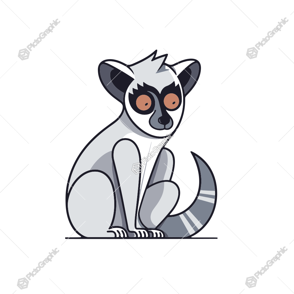 A cartoon illustration of a lemur.