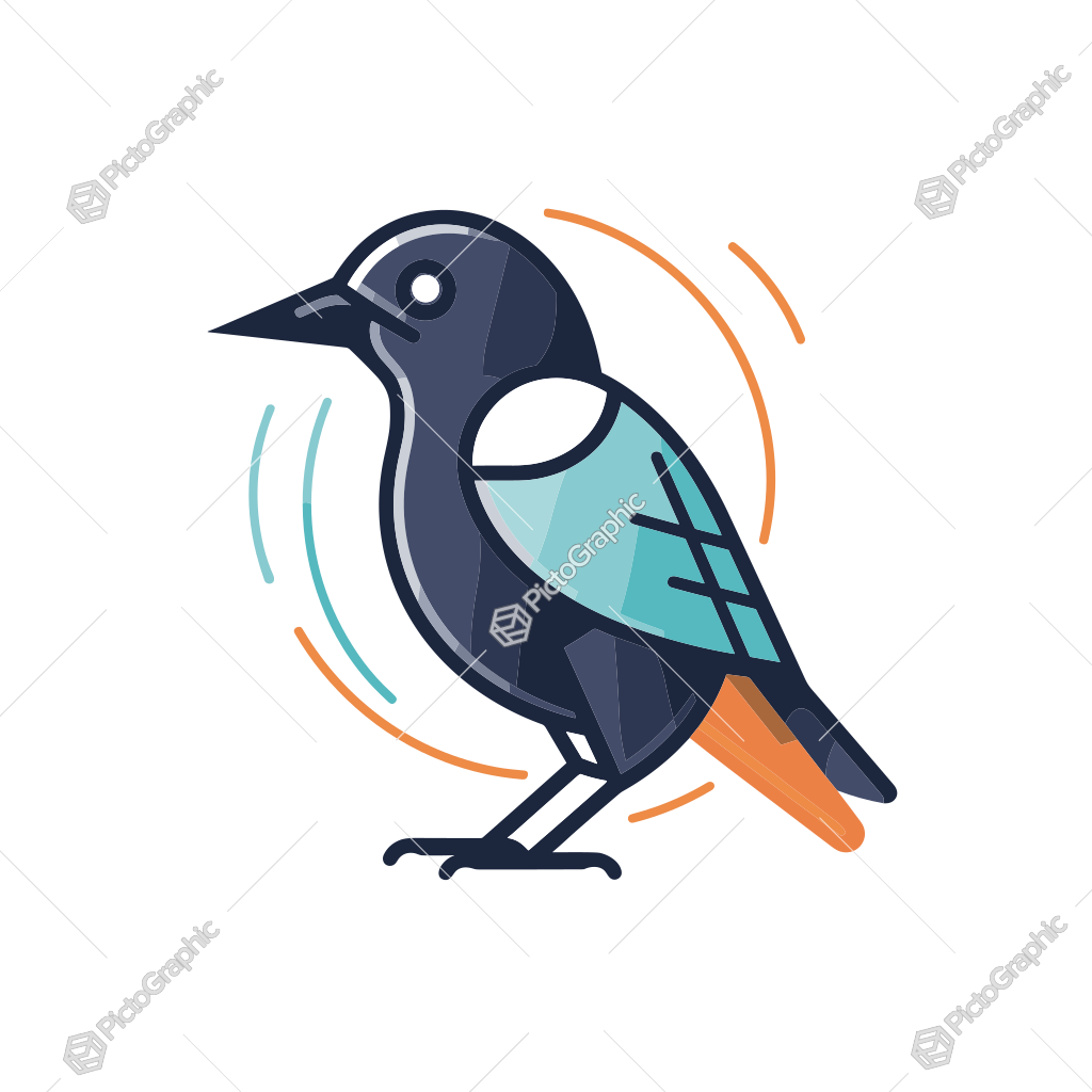 Illustration of a stylized bird.