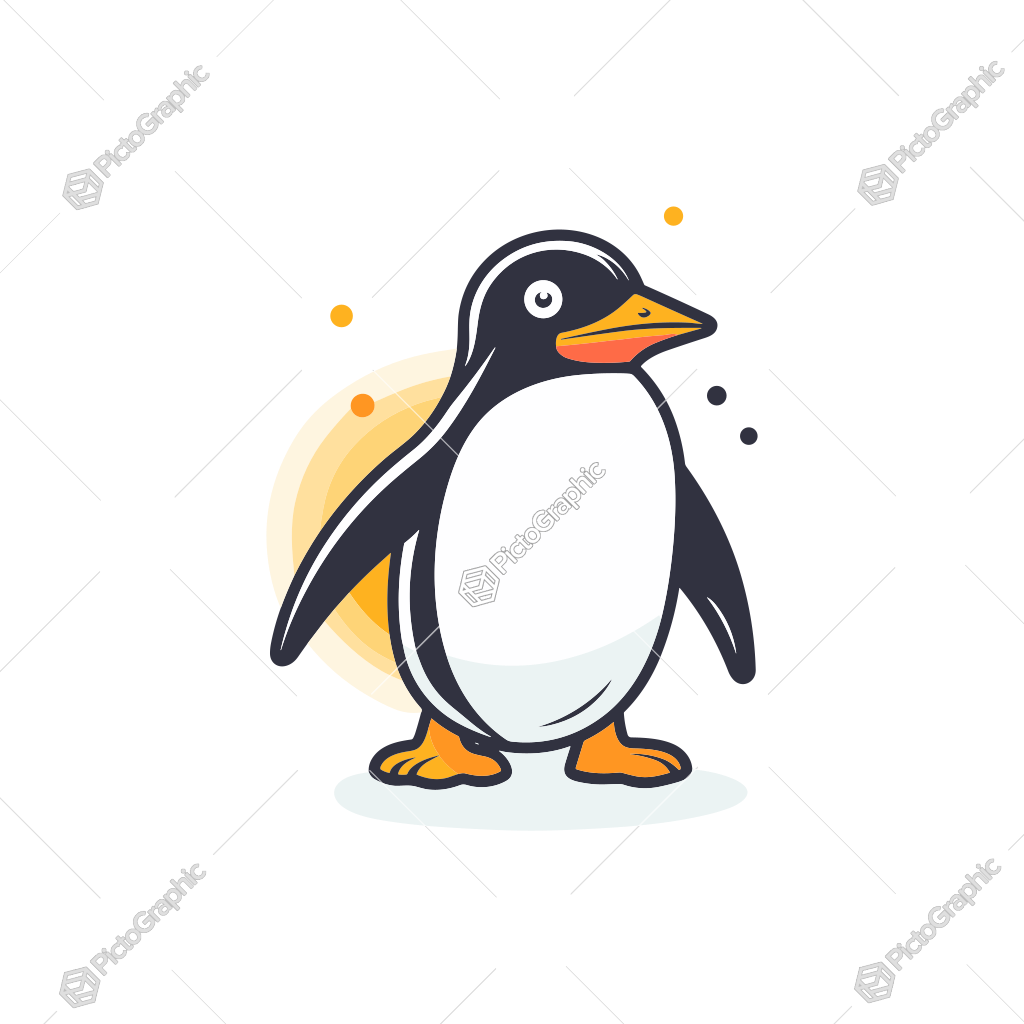 A cartoon penguin with a friendly expression.