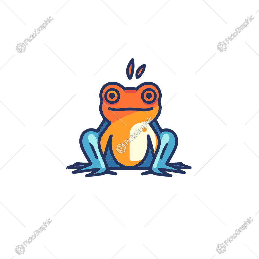 A colorful, cartoon-style illustration of a frog.