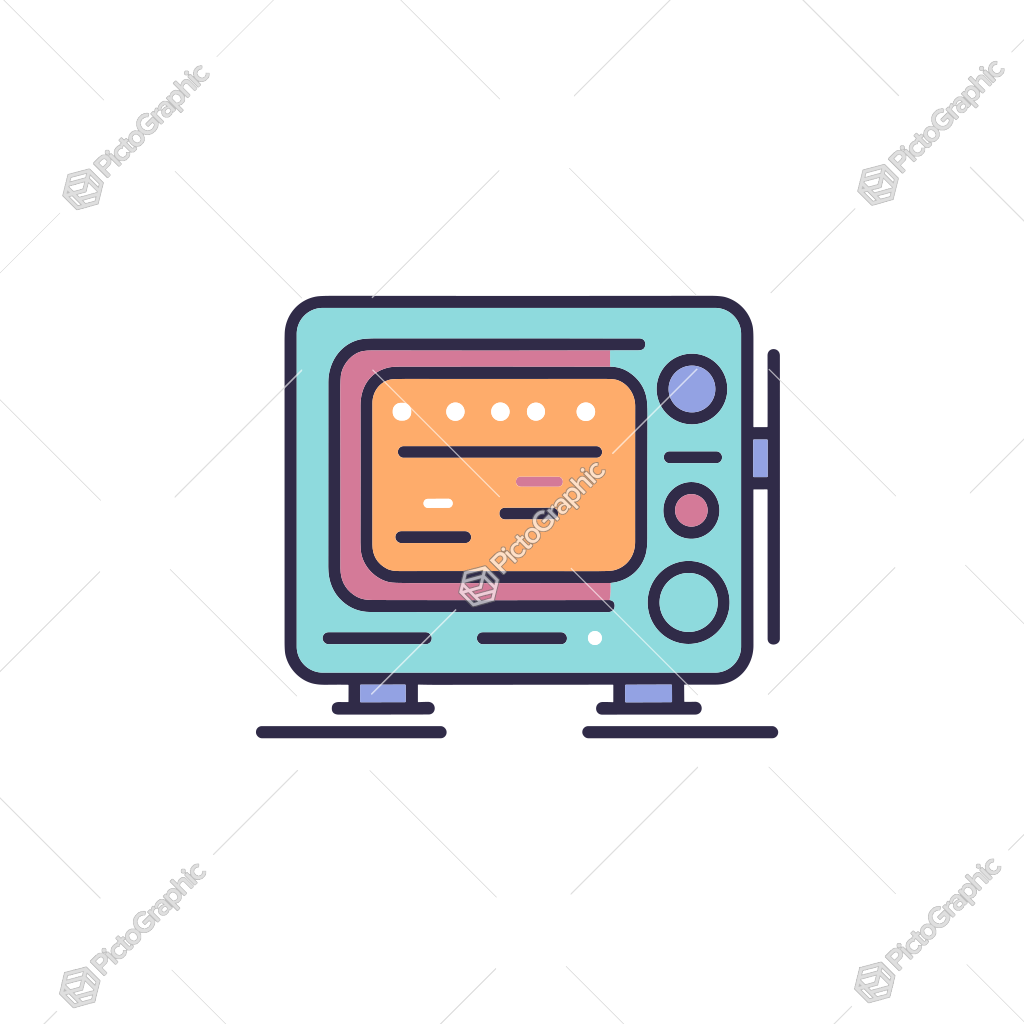 A retro-style illustration of a television.