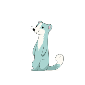 An illustrated ferret standing upright.