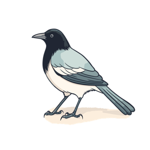 Illustration of a magpie.