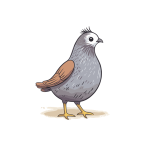 Illustration of a cartoon pigeon.