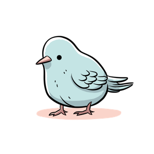 Illustration of a cute blue bird.