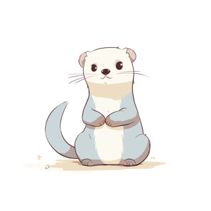 A cartoon weasel in a sitting pose.