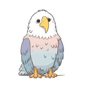 A cute, cartoon-style illustration of an eagle.