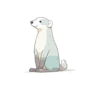 Illustration of a cartoon ferret sitting upright.