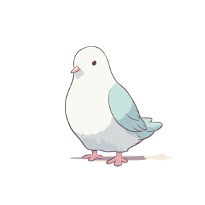 Stylized illustration of a cute pigeon.