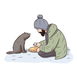 A person is offering bread to an otter in the snow.