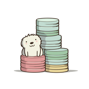 A cartoon hedgehog sitting on a stack of macarons.