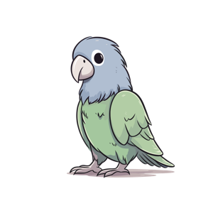 Cartoon illustration of a cute parrot.