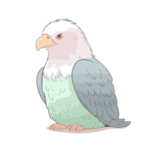 A stylized illustration of an eagle with pastel colors.