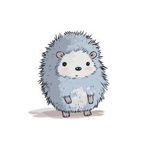 An illustration of a cute, cartoon-style hedgehog.