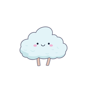 A cute cartoon cloud with legs.